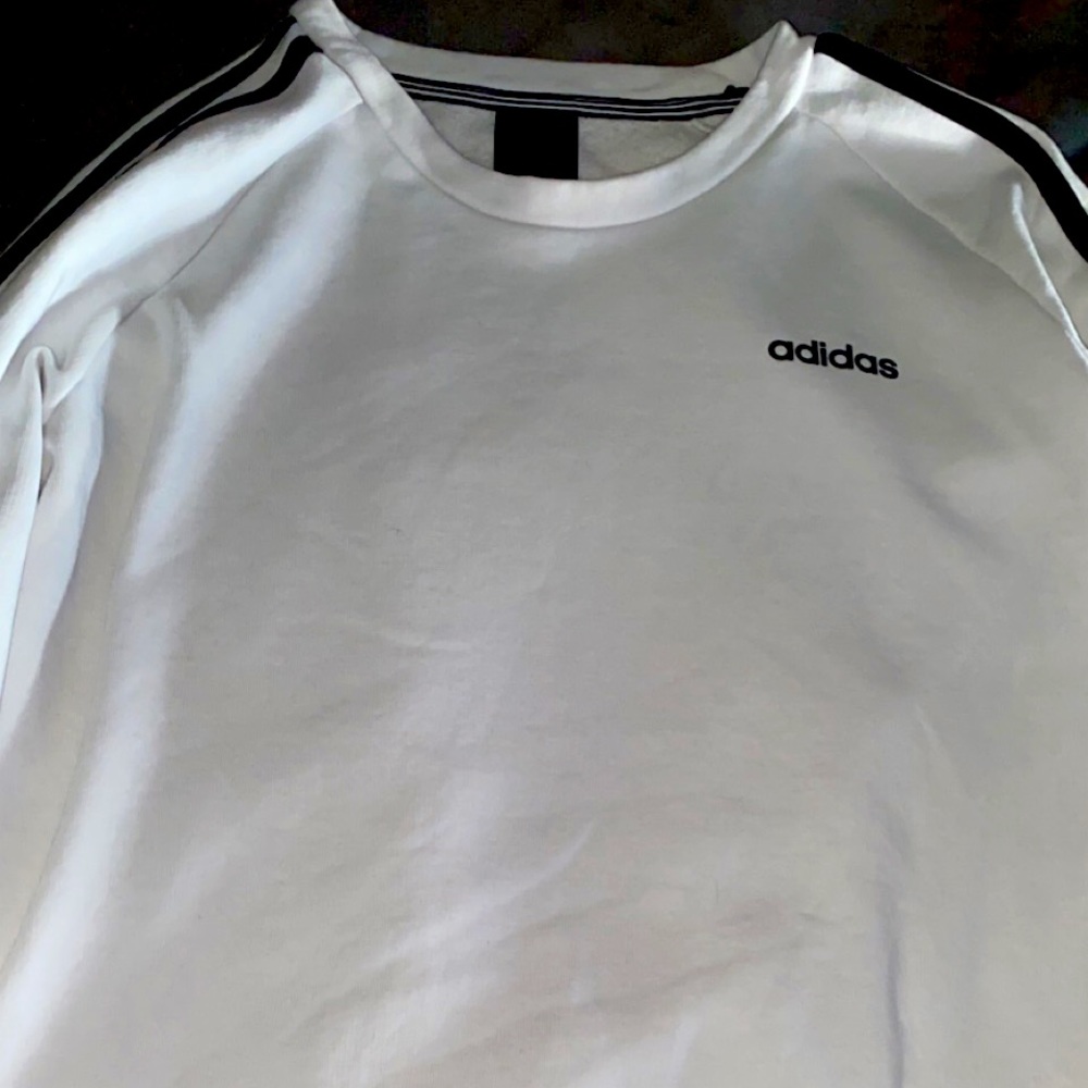 White adidas crew neck
